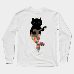 Black Meowmaid Long Sleeve T-Shirt